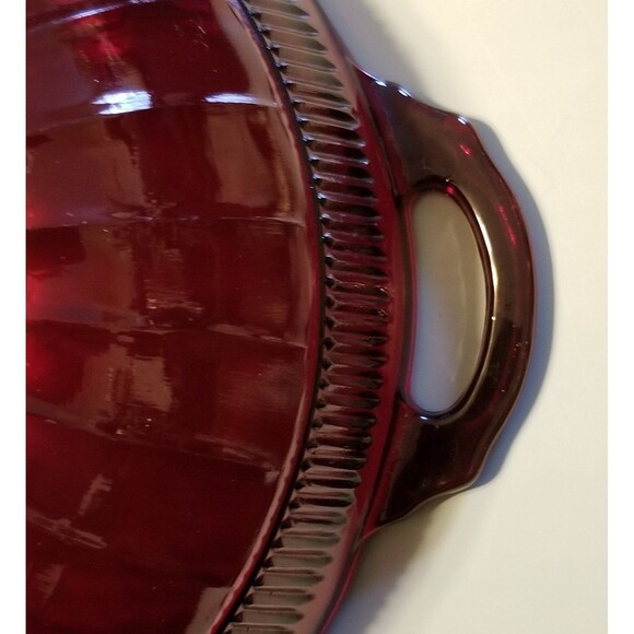 Vintage coronation royal ruby glass fruit bowl by anchor hocking - Picture 12 of 12